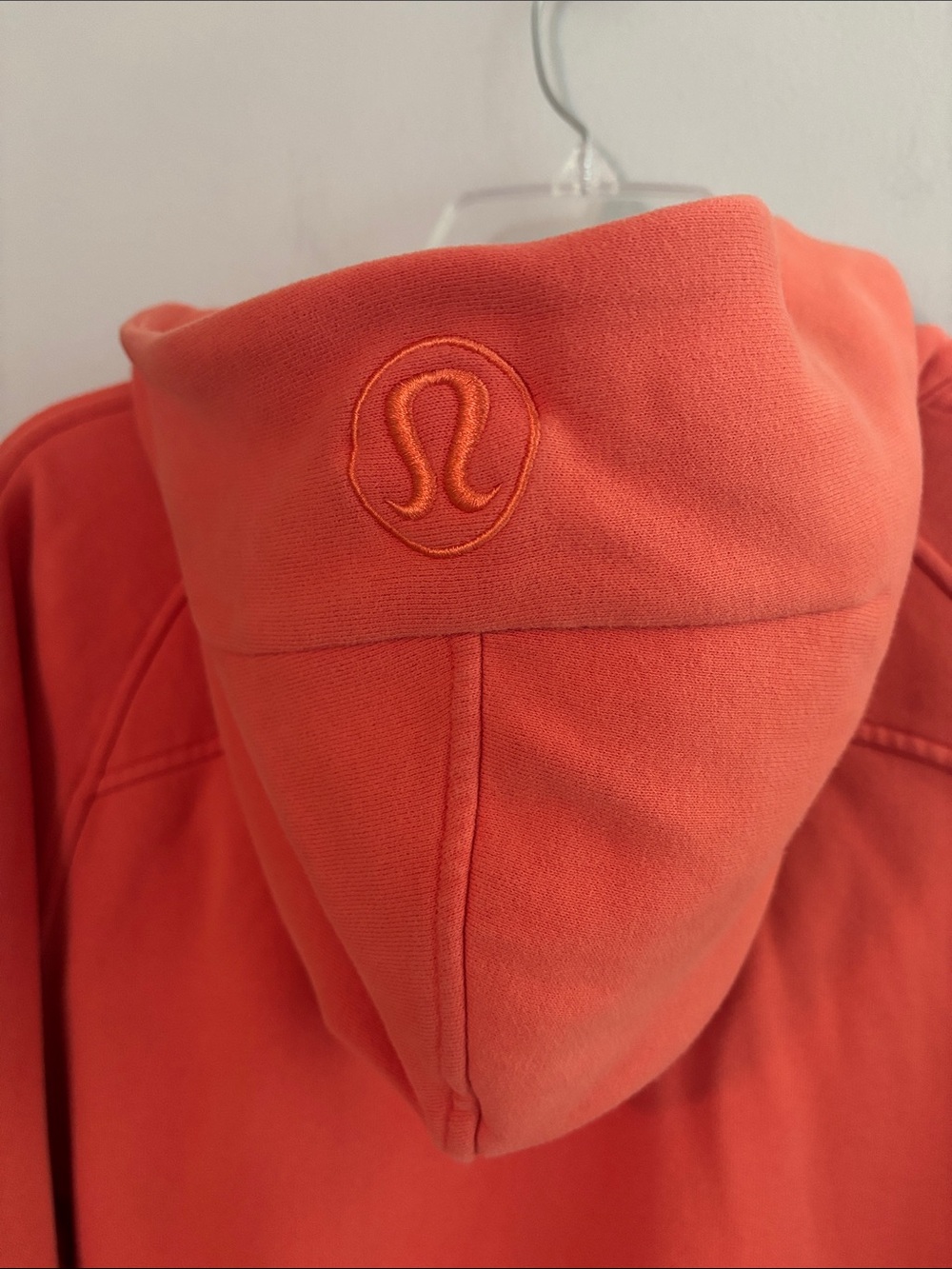 Lululemon Scuba hoodie cropped pullover half zip in coral orange - Picture 7 of 8